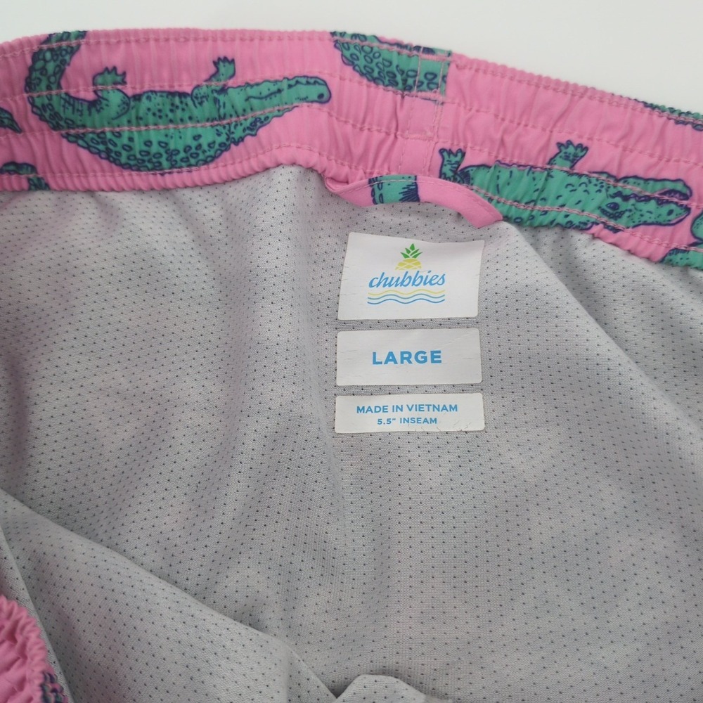 Chubbies Swim Trunks Mens Large Pink The Glades 5.5" Inseam Mesh Lined Quick Dry - Picture 3 of 8